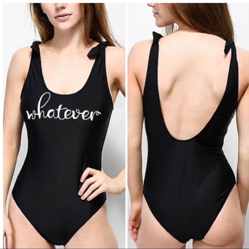 TRILLIUM NWT ‘Whatever’ black one piece swimsuit size Large